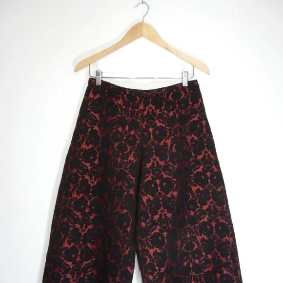 BRYN WALKER Medina PANTS Rosa Nera Brocade Lantern Tapered Wide Leg NEW $190 - Picture 5 of 12